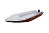 Aluminium-Sturmboot mit Außenbordmotor 