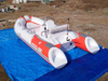 PVC-Angelboot mit Außenbordmotor zum Angeln